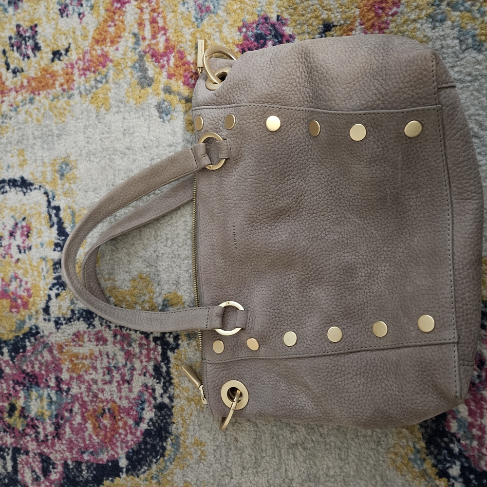 Hammitt Taupe Satchel with Gold Studs